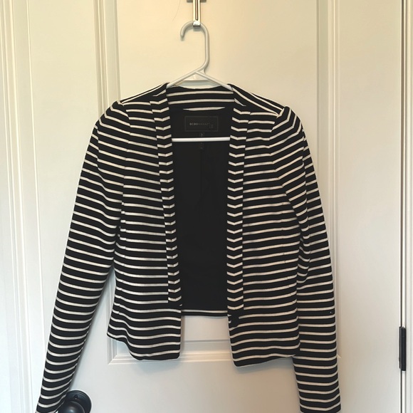 BCBG MaxAzria black and white striped blazer sz xs - Picture 2 of 4